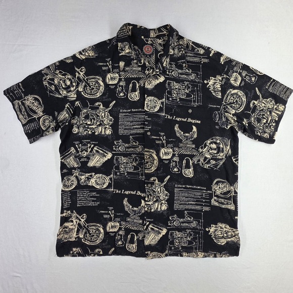 Harley-Davidson Other - Harley-Davidson Tori Richard Shirt XL Black Blueprint The Legend Begins Hawaii